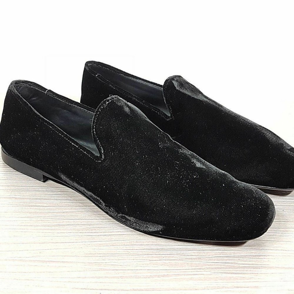 Vince Bray Loafer, Black Velvet Smoking Slipper, Womens Size 5.5 & 6